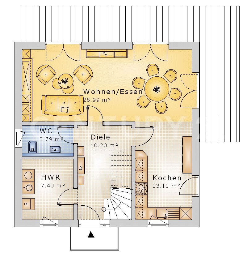 Stadtvilla Grundriss_EG Beispiel